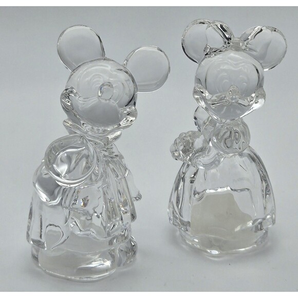 Lenox Mickey Minnie Mouse Crystal Salt Pepper Shakers Made Germany - Picture 5 of 12
